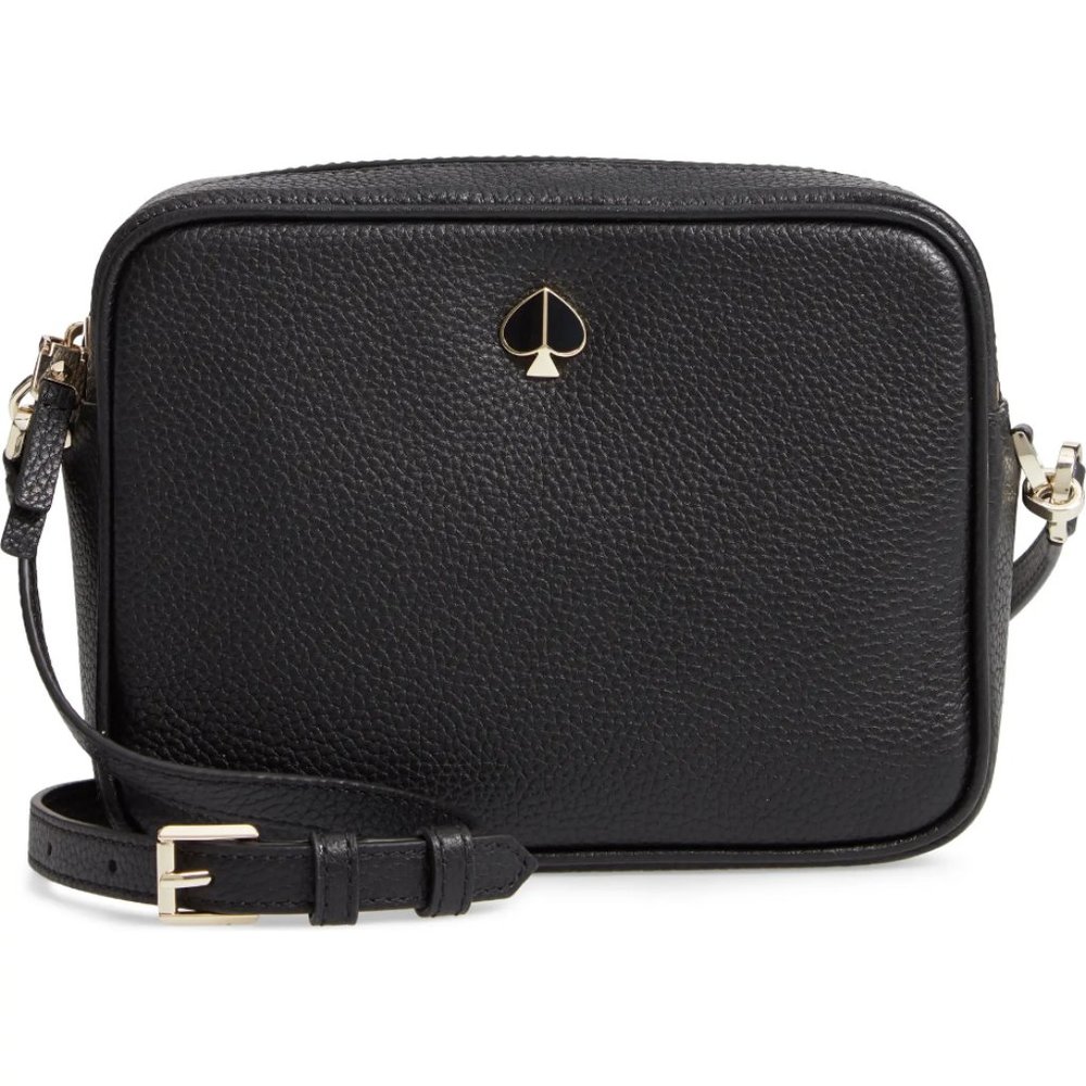 SOLD - Kate Spade Medium Polly Leather Camera Bag in Black